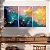 Quadro Decorativo Canvas Trio Pinturas Abstratas com Cores Frias - Imagem 2