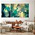 Quadro Decorativo Canvas Trio Pinturas Abstratas com Cores Frias - Imagem 1