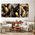 Quadro Decorativo Canvas Trio Pinturas Abstratas em Tons Terrosos Fortes - Imagem 1
