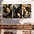 Quadro Decorativo Canvas Trio Pinturas Abstratas em Tons Terrosos Fortes - Imagem 4