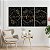 Quadro Decorativo Canvas Trio Abstrato Amor Fé e Gratidão Detalhes Dourados - Imagem 1