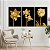 Quadro Decorativo Canvas Trio Flores Douradas em Fundo Preto - Imagem 2