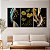 Quadro Decorativo Canvas Trio Abstrato Estilo Nórdico Penas e Folhas de Lótus - Imagem 3