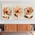 Quadro Decorativo Canvas Trio Flores em Tons Terrosos Pétalas Finas - Imagem 1
