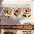 Quadro Decorativo Canvas Trio Flores em Tons Terrosos Pétalas Finas - Imagem 2