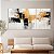Quadro Decorativo Canvas Trio Pintura Abstrata Preto e Branco com Detalhes Dourados - Imagem 4