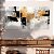 Quadro Decorativo Canvas Trio Pintura Abstrata Preto e Branco com Detalhes Dourados - Imagem 5