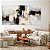 Quadro Decorativo Canvas Trio Pintura Abstrata Preto Branco e Dourado - Imagem 4