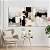 Quadro Decorativo Canvas Trio Pintura Abstrata Preto Branco e Dourado - Imagem 1
