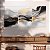 Quadro Decorativo Canvas Trio Pintura Abstrata Preto Branco e Dourado - Imagem 4