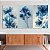 Quadro Decorativo Canvas Trio Flores Azuis Pétalas Finas - Imagem 4