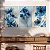 Quadro Decorativo Canvas Trio Flores Azuis Pétalas Finas - Imagem 1