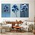 Quadro Decorativo Canvas Trio Composição Flores Azuis e Lilás - Imagem 5
