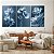Quadro Decorativo Canvas Trio Composição Flores Azuis Pétalas Claras - Imagem 4