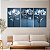 Quadro Decorativo Canvas Trio Composição Flores Azuis Pétalas e Folhas de Vidro - Imagem 2