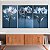 Quadro Decorativo Canvas Trio Composição Flores Azuis Pétalas e Folhas de Vidro - Imagem 5