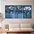 Quadro Decorativo Canvas Trio Composição Flores Azuis Pétalas e Folhas de Vidro - Imagem 2
