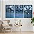 Quadro Decorativo Canvas Trio Composição Flores Azuis Pétalas e Folhas de Vidro - Imagem 4