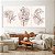 Quadro Decorativo Canvas Trio Ilustrações Florais Fundo Claro - Imagem 2