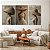 Quadro Decorativo Canvas Trio Mulheres com Vestidos e Chapéus Palha Linho - Imagem 4