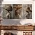 Quadro Decorativo Canvas Trio Mulheres com Vestidos e Chapéus Palha Linho - Imagem 3