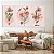 Quadro Decorativo Canvas Trio Flores em Traços Minimalistas Tons Terrosos - Imagem 1