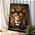 Quadro Decorativo Flutuante Leão Coroa Frase Deus em primeiro lugar sempre Vertical - Imagem 2