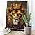 Quadro Decorativo Flutuante Leão Coroa Frase Deus em primeiro lugar sempre Vertical - Imagem 3