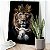 Quadro Decorativo Canvas Leão Rei com Cordeiro Vertical - Imagem 3