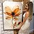 Quadros Decorativos Flutuante Flor Laranja Pétalas Finas Vertical - Imagem 1