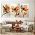 Quadros Decorativos Trio em Flutuante Flores com Pétalas Finas e Tons Terrosos - Imagem 1
