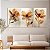 Quadros Decorativos Trio em Flutuante Flores com Pétalas Finas e Tons Terrosos - Imagem 2