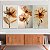 Quadros Decorativos Trio em Flutuante Flores com Pétalas Finas e Tons Terrosos - Imagem 4