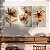Quadros Decorativos Trio em Flutuante Flores com Pétalas Finas e Tons Terrosos - Imagem 5