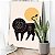 Quadro Decorativo Canvas Abstrato Círculo Amarelo com Leão Vertical - Imagem 1