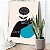Quadro Decorativo Canvas Abstrato Círculo Azul Mão com Flor Vertical - Imagem 1