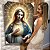 Quadro Decorativo Flutuante Religioso Virgem Maria Vertical - Imagem 1