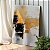 Quadro Decorativo Flutuante Abstrato Pintura Preto e Branco com Detalhes Dourados Vertical - Imagem 2