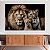 Quadro Decorativo Canvas Família de Leões com Um Filhote Horizontal - Imagem 2