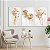 Quadros Decorativos Trio em Flutuante Flores Brancas e Douradas Vertical - Imagem 3