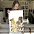 Quadro Decorativo Canvas Flor em Dourado Brilhante Vertical - Imagem 5