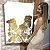 Quadro Decorativo Flutuante Flor em Dourado Brilhante Vertical - Imagem 1