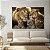 Quadro Decorativo Canvas Família de Leões 3 Filhotes Horizontal - Imagem 3