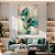 Quadro Decorativo Canvas Folhas Esverdeadas e Fundo Abstrato Vertical - Imagem 2