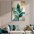 Quadro Decorativo Canvas Folhas Esverdeadas e Fundo Abstrato Vertical - Imagem 2