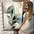 Quadro Decorativo Flutuante Folhas Esverdeadas e Fundo Abstrato Vertical - Imagem 1