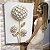 Quadro Decorativo Trio Floral Branco e Dourado Luxo - Imagem 3