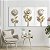 Quadro Decorativo Trio Floral Branco e Dourado Luxo - Imagem 2