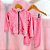 Conjunto Casaco Moletom + Calça - Rosa - Imagem 1