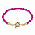 Pulseira Pink de Cetim Trançado Ouro - Imagem 1